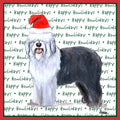 Old English Sheepdog Happy Howlidays Text - Adult Unisex Long Sleeve T-Shirt