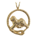 Solid 14K Gold Old English Sheepdog Leash Pendant