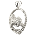 Old English Sheepdog in Solid Sterling Silver Leash Pendant