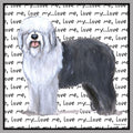 Old English Sheepdog Love Text - Women's V-Neck T-Shirt