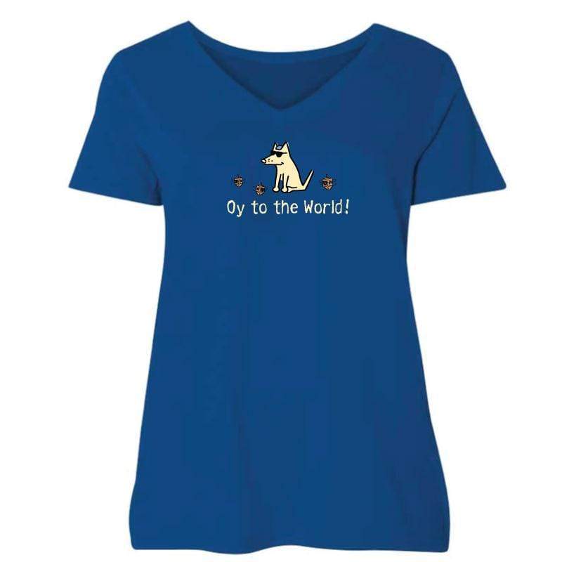 Oy To The World! - Ladies Plus V-Neck Tee