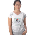Papillon Happy Howlidays Text - Women's V-Neck T-Shirt
