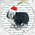 Polish Lowland Sheepdog "Happy Howlidays" Ornament