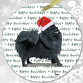 Pomeranian, Black "Happy Howlidays" Ornament