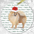 Pomeranian, Red "Happy Howlidays" Ornament