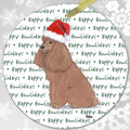 Poodle Apricot "Happy Howlidays" Ornament