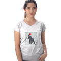 Poodle (Black) Happy Howlidays Text - Women's V-Neck T-Shirt