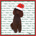 Poodle (Chocolate) Happy Howlidays Text - Adult Unisex T-Shirt