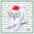 Poodle Puppy Happy Howlidays Text - Women's V-Neck T-Shirt