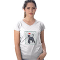 Portuguese Water Dog Happy Howlidays Text - Women's V-Neck T-Shirt