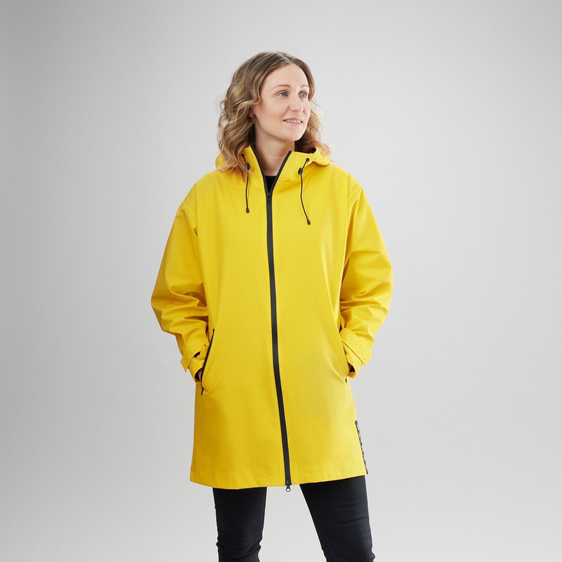 Womens yellow store raincoat with hood