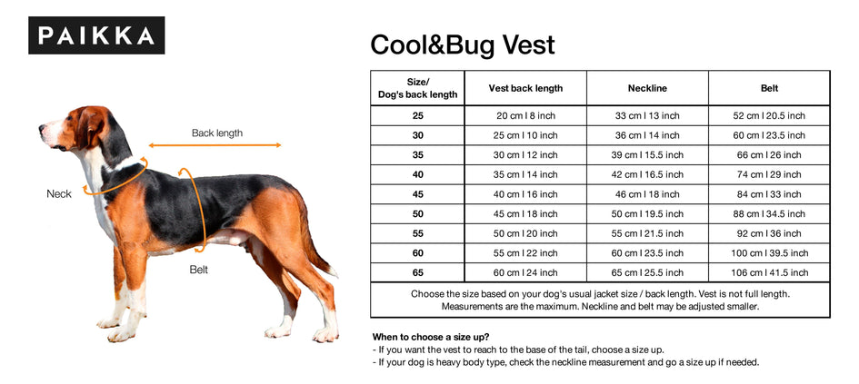 PAIKKA Cool & Bug Dog Vest