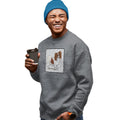 Red & White Papillon Love Text - Adult Unisex Crewneck Sweatshirt