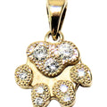 Solid 14K Gold Dog Paw Pave Pendant with Hand-Set Diamonds