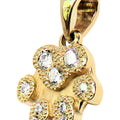 Solid 14K Gold Dog Paw Pave Pendant with Hand-Set Diamonds