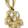 Solid 14K Gold Dog Paw Pave Pendant with Hand-Set Diamonds