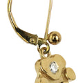 14K Gold Dog Paw Earrings with 2MM Diamond Accents