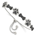 Cubic Zirconia Paws And Bones Bracelet