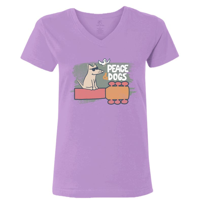 Peace And Dogs - Ladies T-Shirt V-Neck