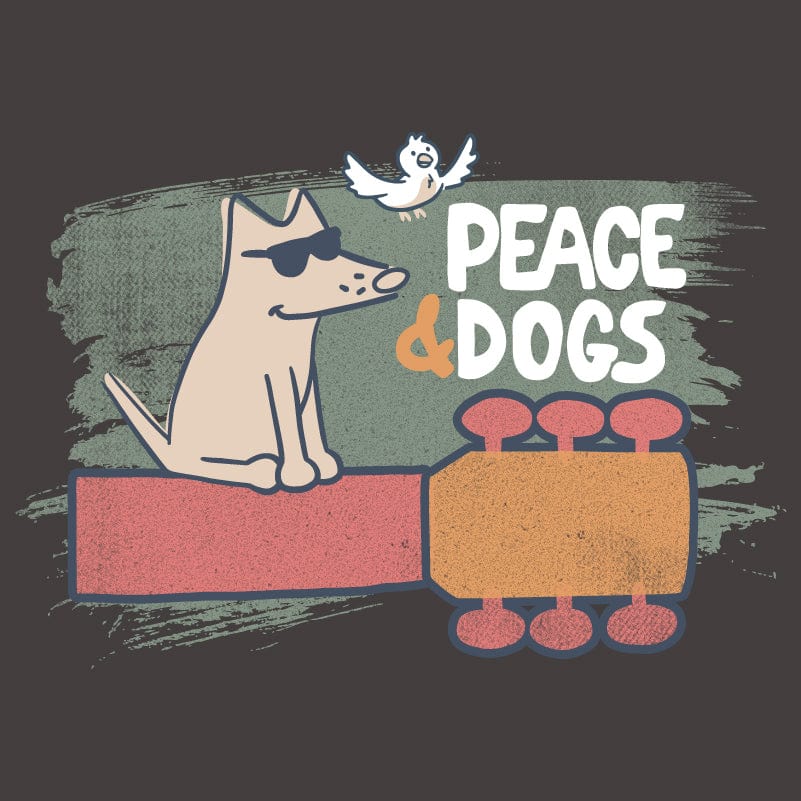 Peace And Dogs - Ladies Curvy V-Neck Tee