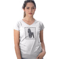 Black Poodle Love Text - Women's V-Neck T-Shirt