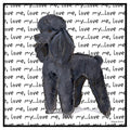 Black Poodle Love Text - Women's V-Neck T-Shirt