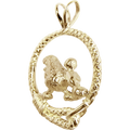 Solid 14K Gold Poodle Leash Pendant