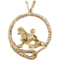 Solid 14K Gold Poodle Leash Pendant