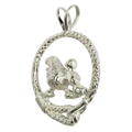 Poodle in Solid Sterling Silver Leash Pendant