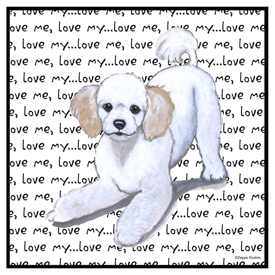 Poodle Puppy Love Text - Women's V-Neck T-Shirt