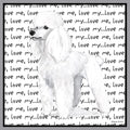 White Poodle Love Text - Adult Unisex Crewneck Sweatshirt