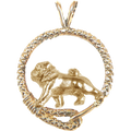 Solid 14K Gold Pug Leash Pendant