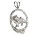Pug in Solid Sterling Silver Leash Pendant