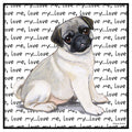 Pug Puppy Love Text - Women's V-Neck T-Shirt