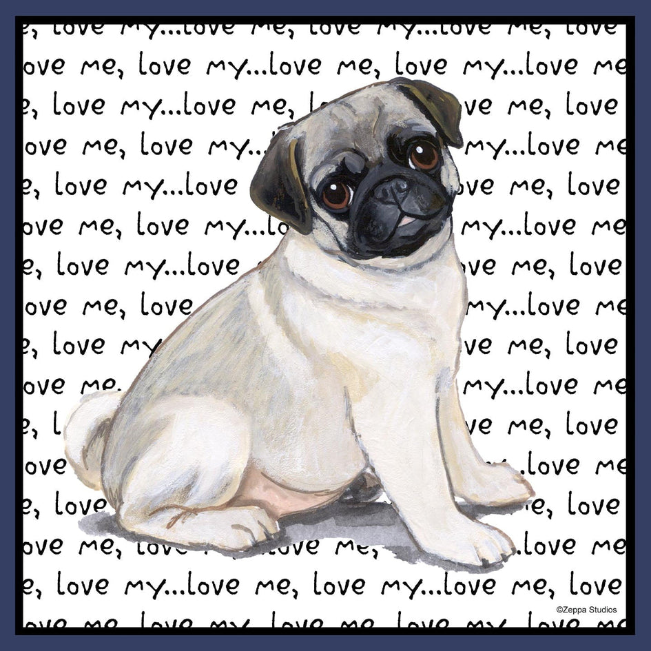 Pug Puppy Love Text - Adult Unisex Crewneck Sweatshirt