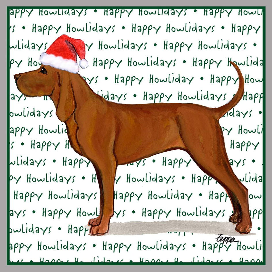 Redbone Coonhound Happy Howlidays Text - Adult Unisex Crewneck Sweatshirt