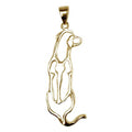 Rhodesian Ridgeback 14K Gold Cut Out Pendant