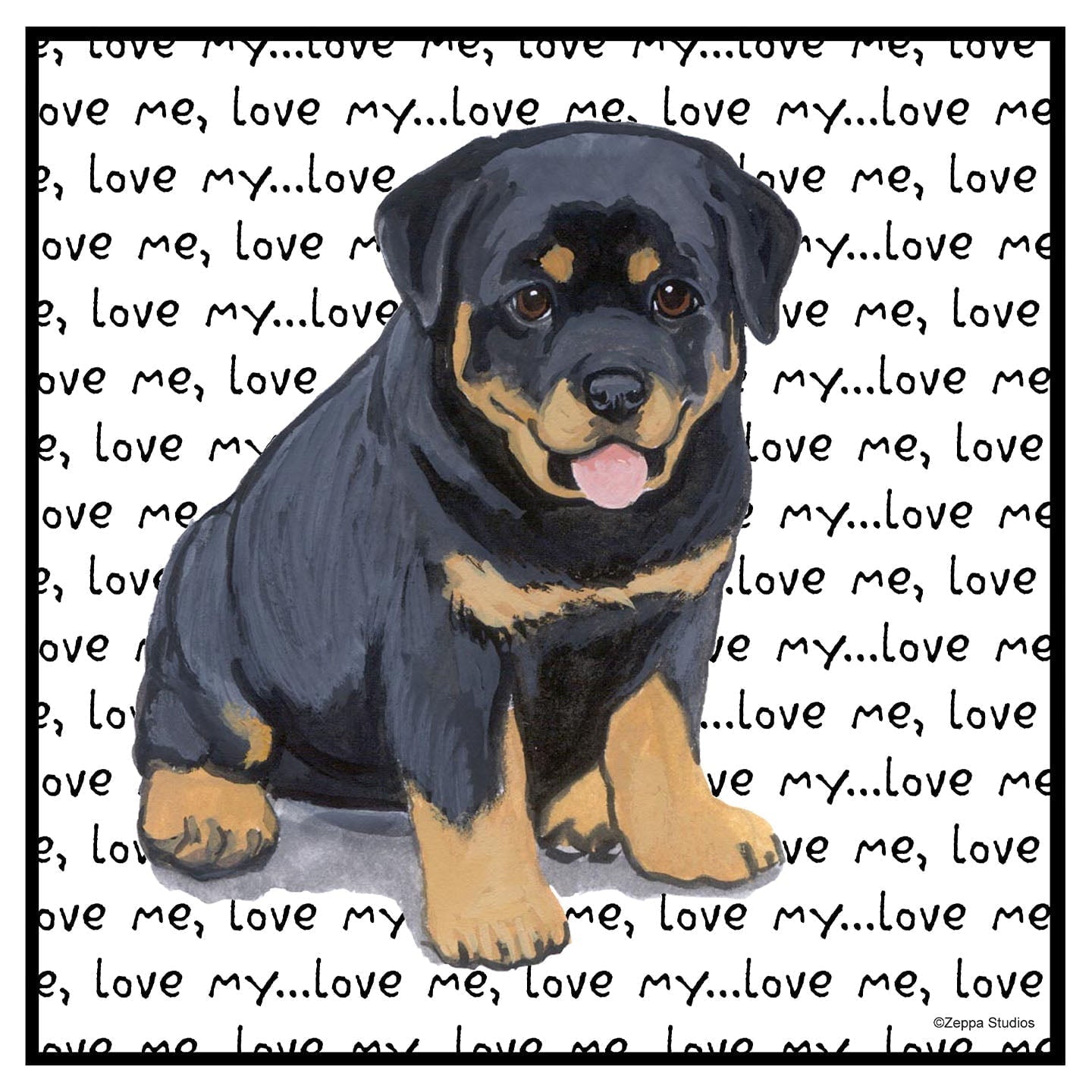 Rottweiler Puppy Love Text Women s V Neck T Shirt AKC Shop