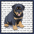 Rottweiler Puppy Love Text - Adult Unisex Crewneck Sweatshirt