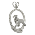 Rottweiler in Solid Sterling Silver Leash Pendant
