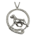 Rottweiler in Solid Sterling Silver Leash Pendant