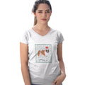 Saint Bernard Happy Howlidays Text - Women's V-Neck T-Shirt