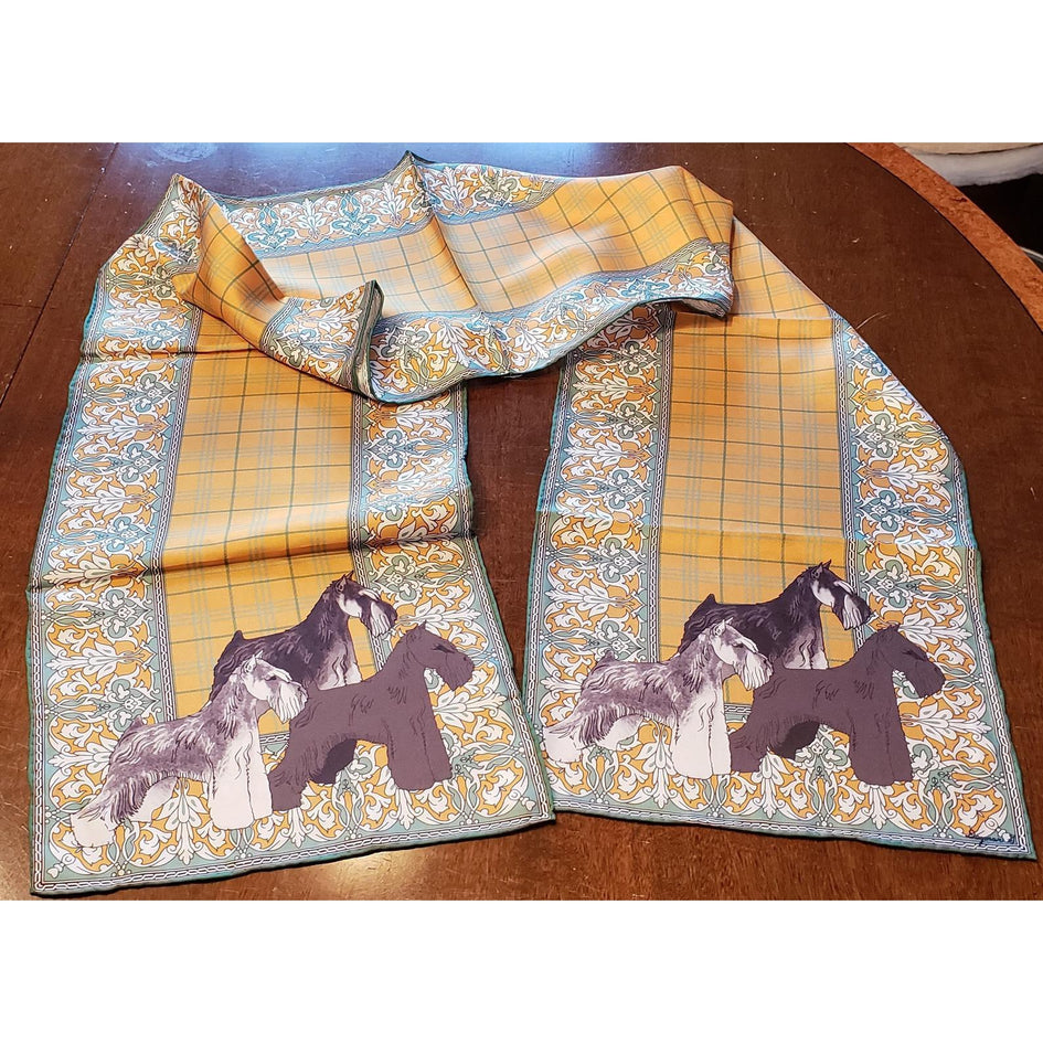 Miniature Schnauzer Oblong Silk Scarf