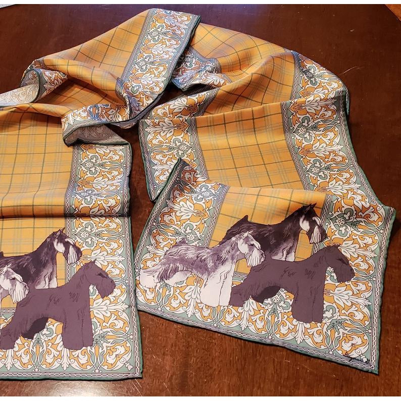 Miniature Schnauzer Oblong Silk Scarf