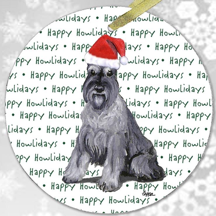 Schnauzer "Happy Howlidays" Ornament