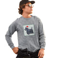 Scottish Terrier Happy Howlidays Text - Adult Unisex Long Sleeve T-Shirt