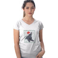 Scottish Terrier Puppy Happy Howlidays Text - Women's V-Neck T-Shirt
