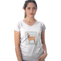 Chinese Shar-Pei Happy Howlidays Text - Women's V-Neck T-Shirt