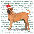 Chinese Shar-Pei Happy Howlidays Text - Women's V-Neck T-Shirt
