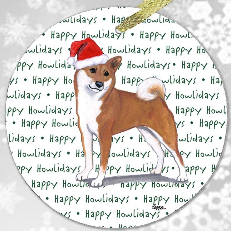 Shiba Inu "Happy Howlidays" Ornament